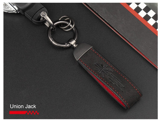 Premium alcantara leather keychains