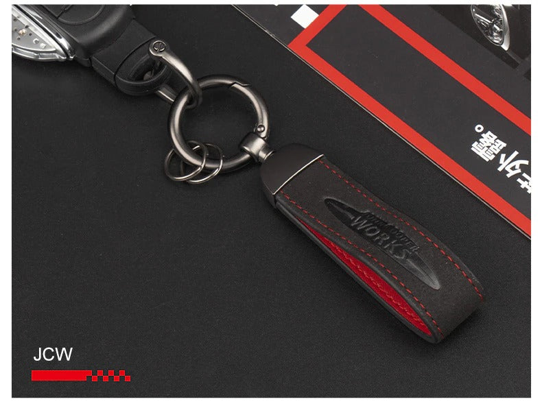 Premium alcantara leather keychains