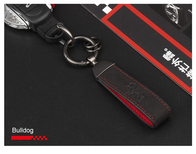 Premium alcantara leather keychains